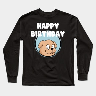 Happy Birthday Best Dog Dad Funny Pug Lover Party Long Sleeve T-Shirt